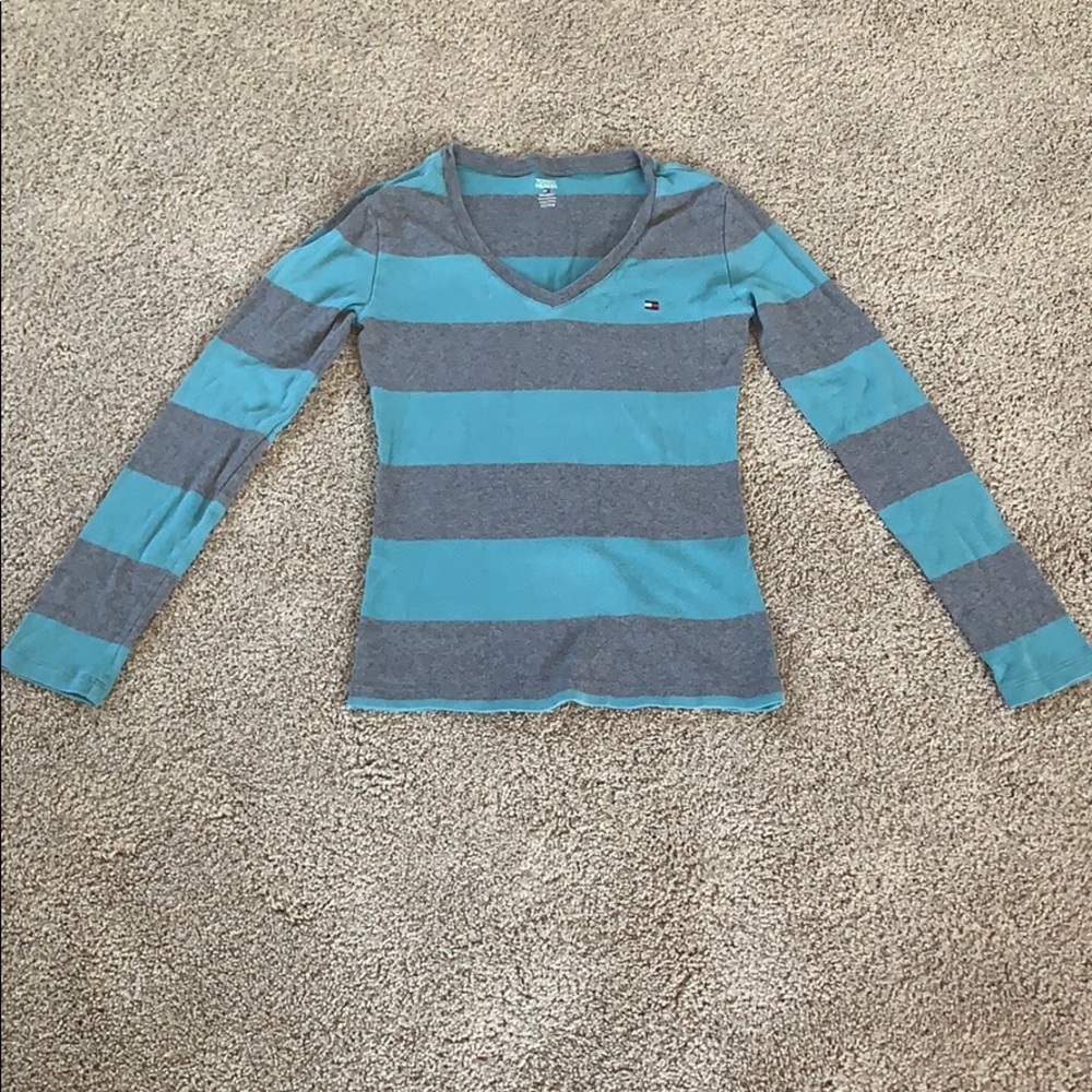 Tommy Hilfiger striped long sleeve v-neck